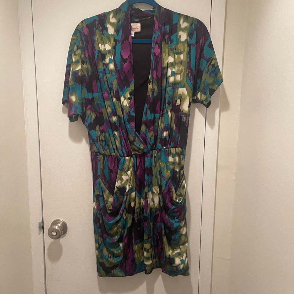 Roulette Multi Color Mini Dress XL